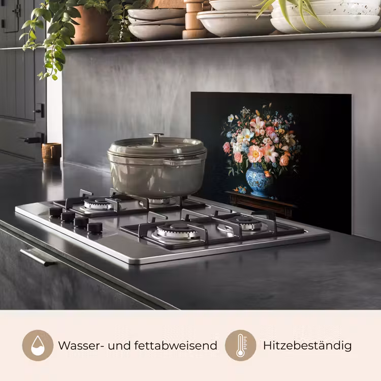 Roze - Bloemen - Vaas - Kleuren keuken achterwand spatscherm klein -usp_DE