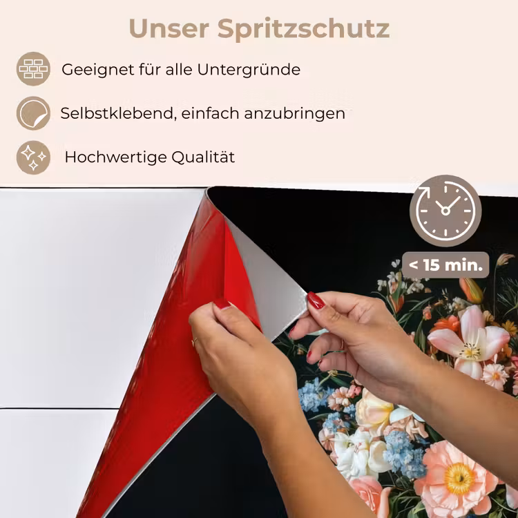 Roze - Bloemen - Vaas - Kleuren keuken achterwand spatscherm klein -spatscherm_DE