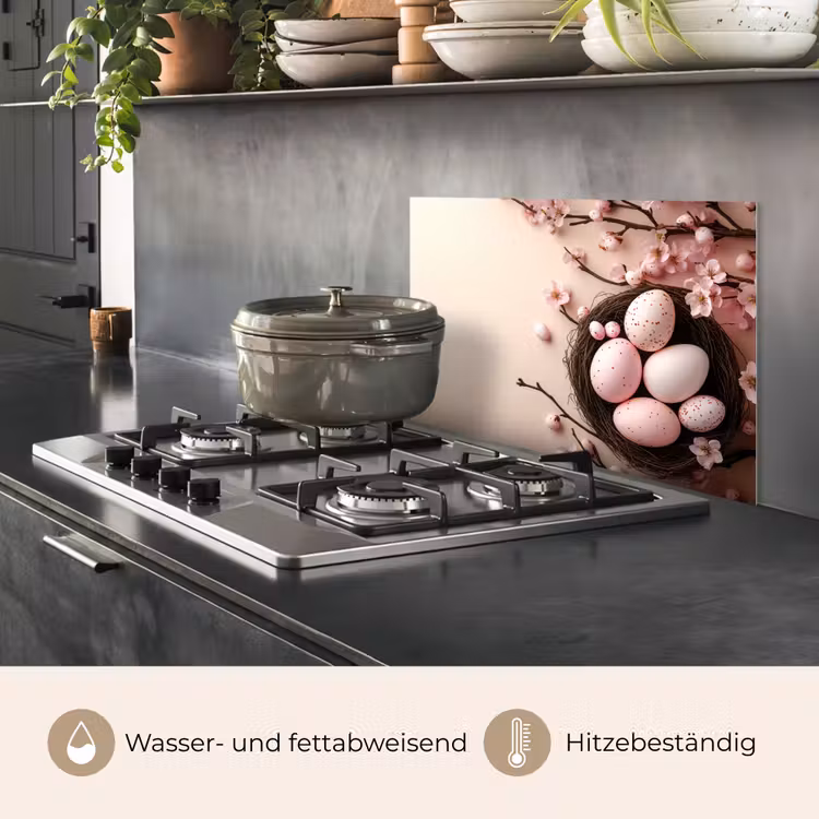 Roze - Bloesems - Eieren keuken achterwand spatscherm klein -usp_DE