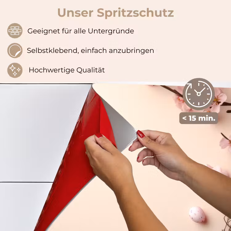 Roze - Bloesems - Eieren keuken achterwand spatscherm klein -spatscherm_DE