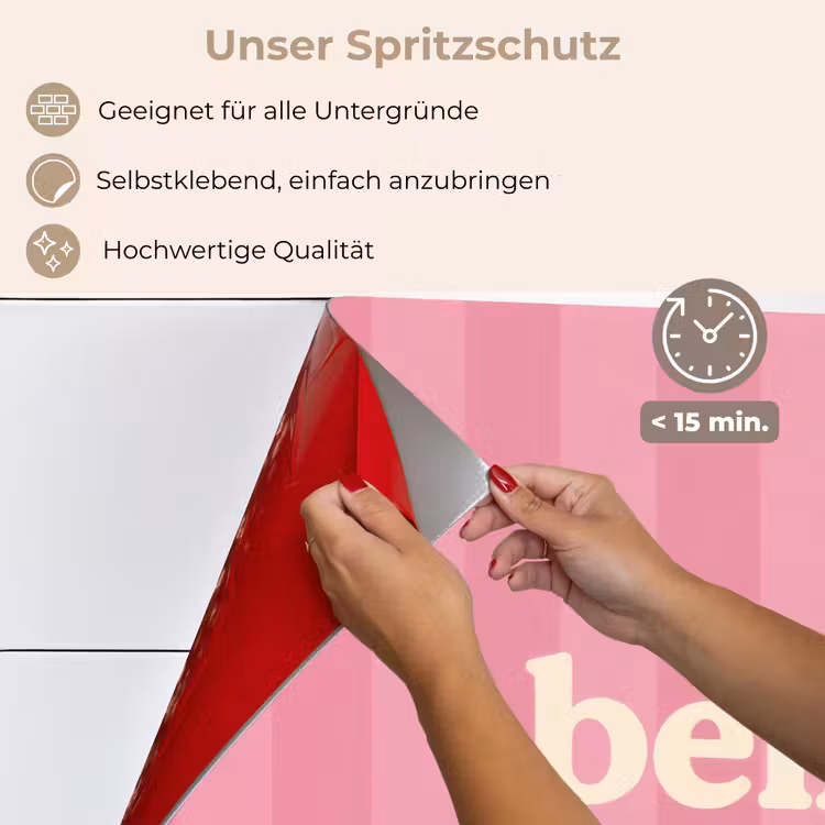 Roze - Gestreept - Belle keuken achterwand spatscherm klein -spatscherm_DE