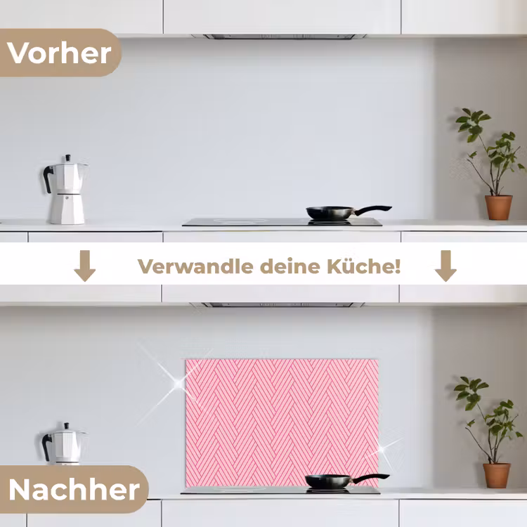 Roze - Patroon - Lijnen keuken achterwand spatscherm klein 900 -voor_na_DE