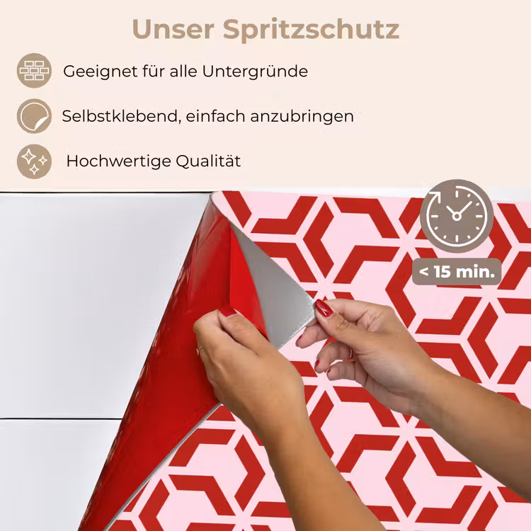 Roze - Rood - Geometrisch - Patroon keuken achterwand spatscherm klein 900 -spatscherm_DE
