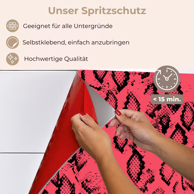 Roze - Slang - Motief keuken achterwand spatscherm klein 900 -spatscherm_DE