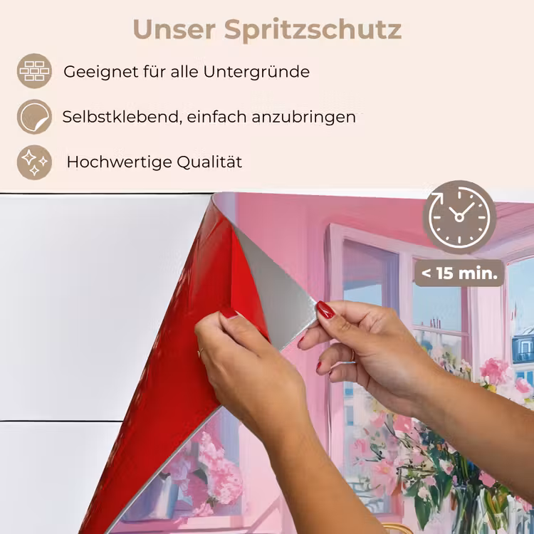 Pink - City - Bloemen keuken achterwand spatscherm klein -spatscherm_DE