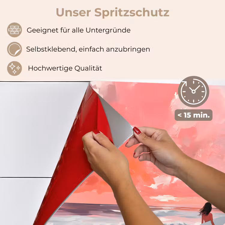 Roze - Surfen - Zee keuken achterwand spatscherm klein -spatscherm_DE