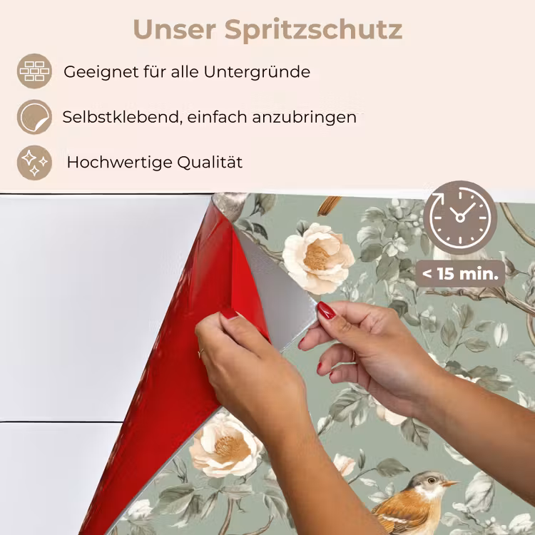 Roze - Vogels - Kleurrijk keuken achterwand spatscherm klein 900 -spatscherm_DE