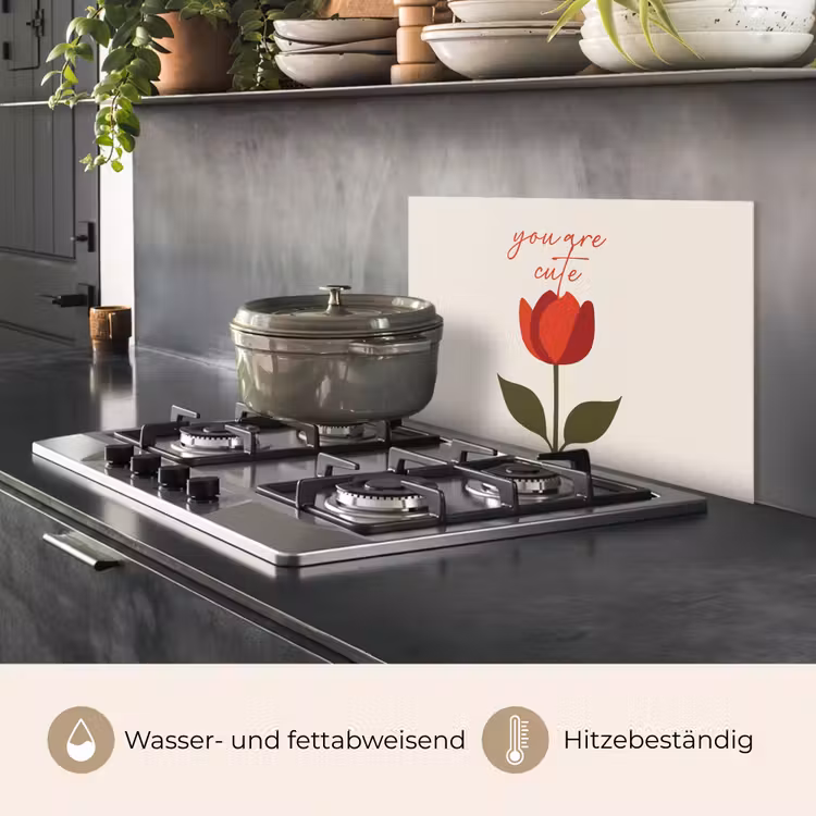 Roos - Rood - Bloem - Valentijn keuken achterwand spatscherm klein -usp_DE