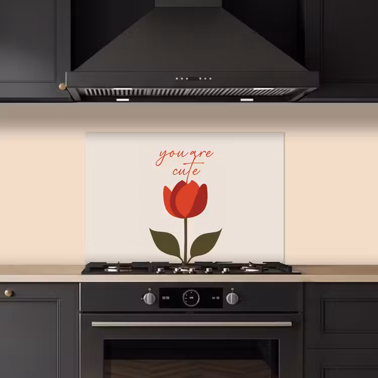Roos - Rood - Bloem - Valentijn keuken achterwand spatscherm klein -sfeer1