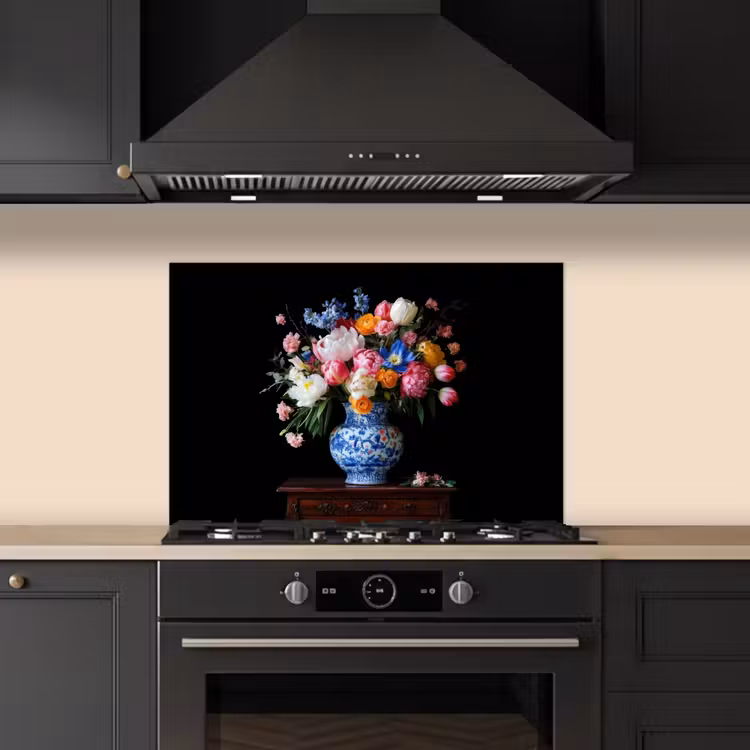 Rozen - Bloemen - Vaas - Boeket keuken achterwand spatscherm klein -sfeer1
