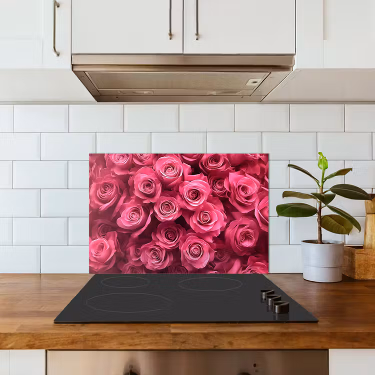 Rozen - Pink - Bloem keuken achterwand spatscherm klein -sfeer2