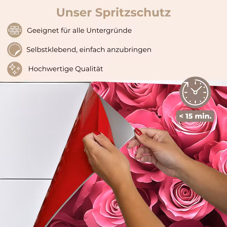 Rozen - Pink - Bloem keuken achterwand spatscherm klein -spatscherm_DE