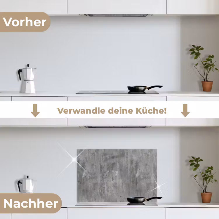 Roest - Beton - Patroon keuken achterwand spatscherm klein 900 -voor_na_DE