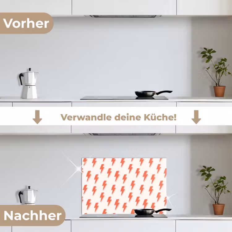 Rood - Bliksem - Roze keuken achterwand spatscherm klein 900 -voor_na_DE
