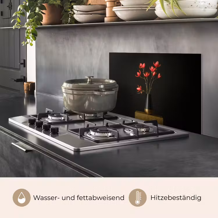 Rode - Bloemen - Vaas keuken achterwand spatscherm klein -usp_DE