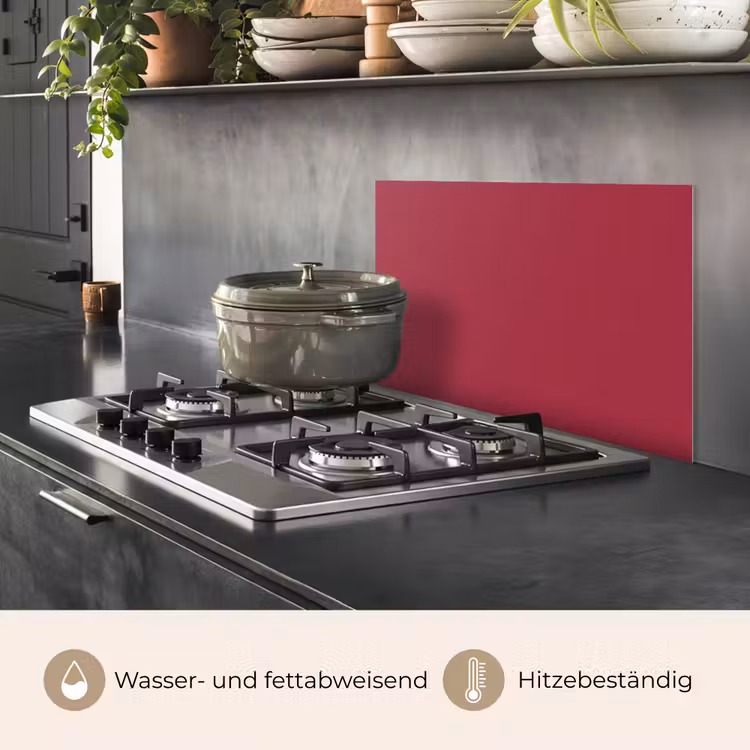 Rood - Effen kleur keuken achterwand spatscherm klein 900 -usp_DE