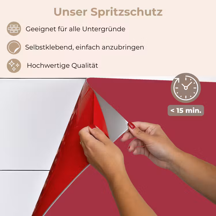 Rood - Effen kleur keuken achterwand spatscherm klein 900 -spatscherm_DE