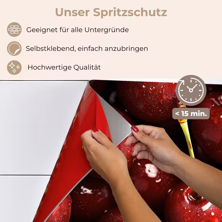 Rood - Fruit - Kersen keuken achterwand spatscherm klein -spatscherm_DE
