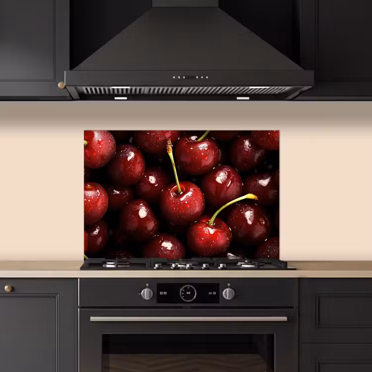 Rood - Fruit - Kersen keuken achterwand spatscherm klein -sfeer1