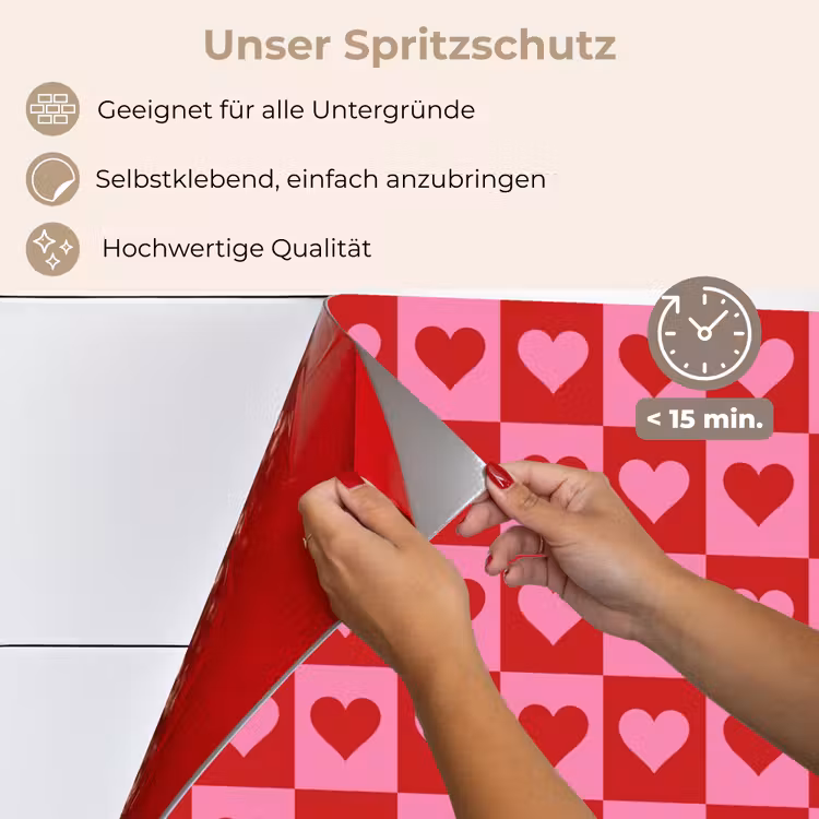 Rood - Roze - Schaakbord - Valentijn keuken achterwand spatscherm klein -spatscherm_DE