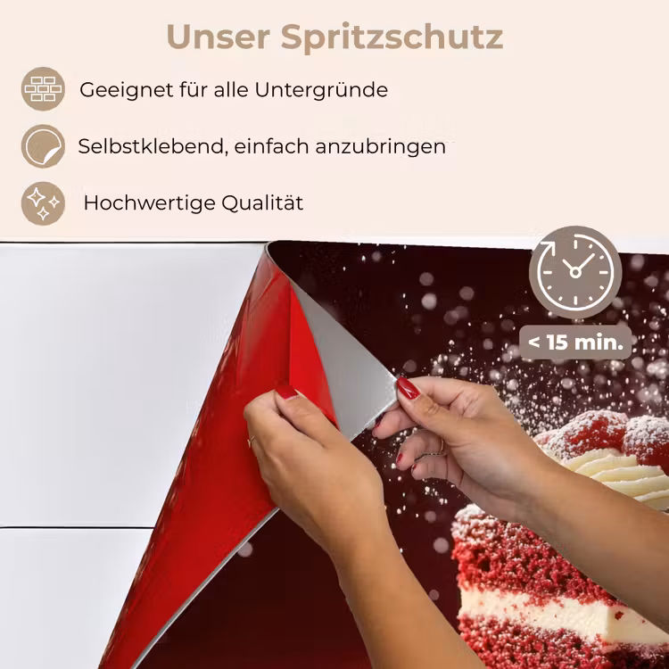 Rode - Velvet - Taart - Eten keuken achterwand spatscherm klein -spatscherm_DE