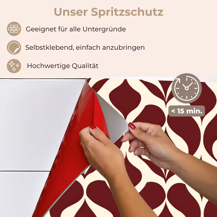 Rood - Druppelpatroon - Grafisch keuken achterwand spatscherm klein 900 -spatscherm_DE