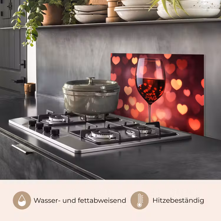 Rood - Wijn - Hartjes keuken achterwand spatscherm klein -usp_DE