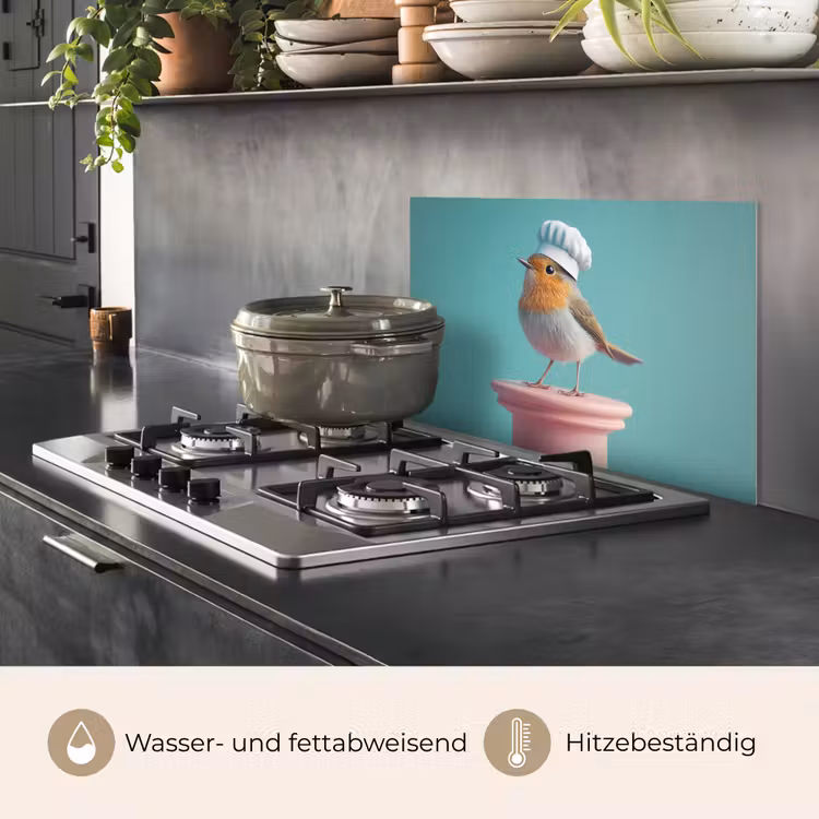 Roodborstje - Vogel - Koksmuts - Sokkel keuken achterwand spatscherm klein -usp_DE