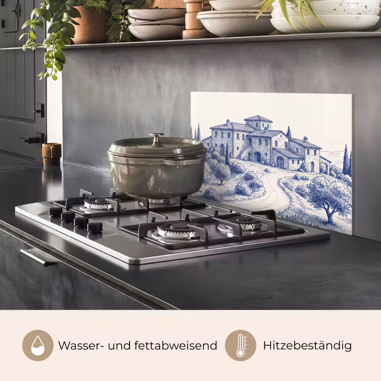Rustiek - Landgoed - Blauw keuken achterwand spatscherm klein -usp_DE