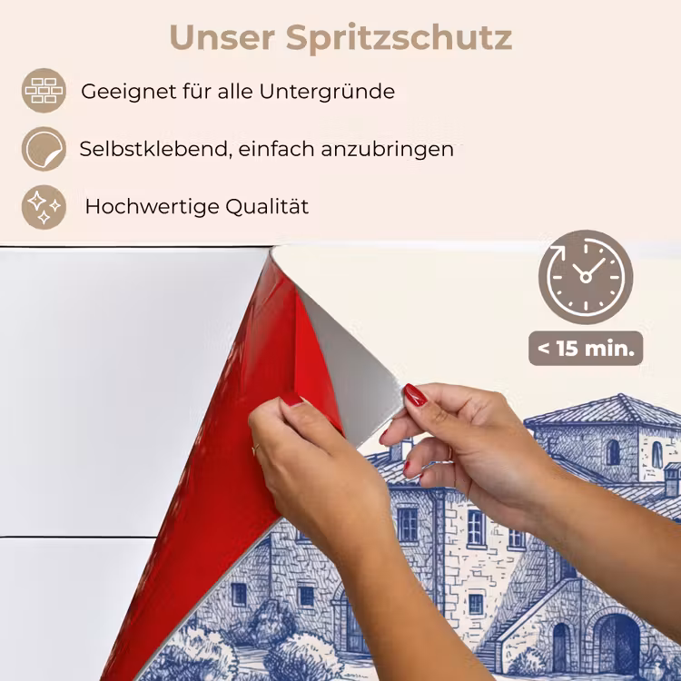 Rustiek - Landgoed - Blauw keuken achterwand spatscherm klein -spatscherm_DE