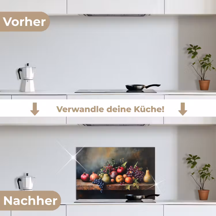 Rustiek - Stilleven - Fruit keuken achterwand spatscherm klein -voor_na_DE