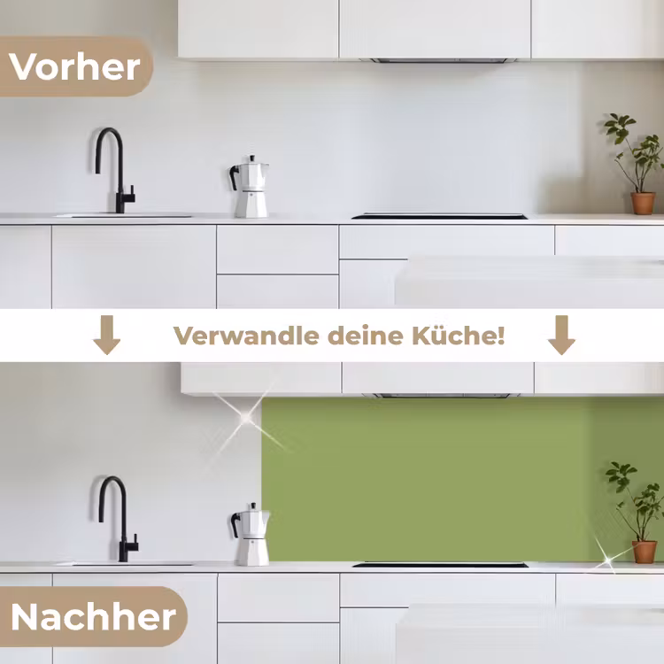Sage - Green - Groen keuken achterwand 2 middel 871 -voor-na_DE