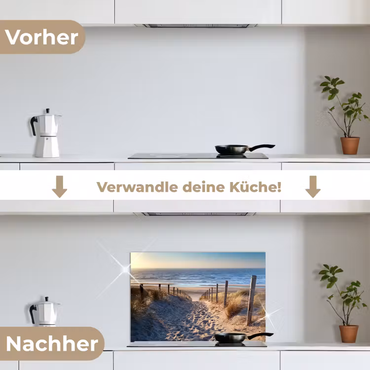 Zand - Strand - Duin - Zee - Zomer keuken achterwand spatscherm klein -voor_na_DE