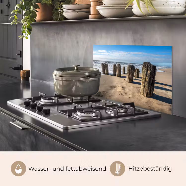 Zand - Strand - Paal - Water - Zomer keuken achterwand spatscherm klein -usp_DE