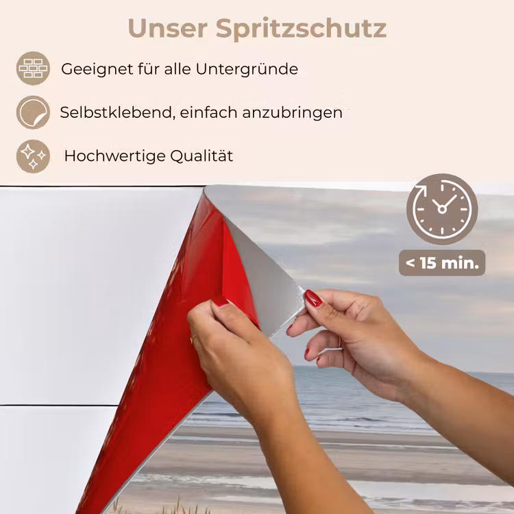Zandstrand - Bewolkt - Duinen keuken achterwand spatscherm klein -spatscherm_DE
