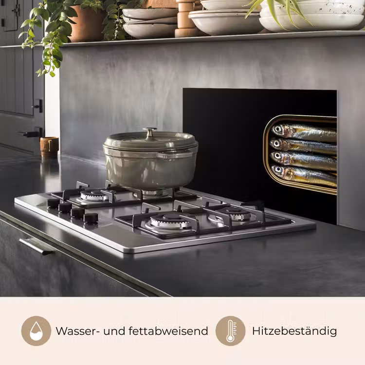 Sardines - Blik - Zwart - Vissen keuken achterwand spatscherm klein -usp_DE