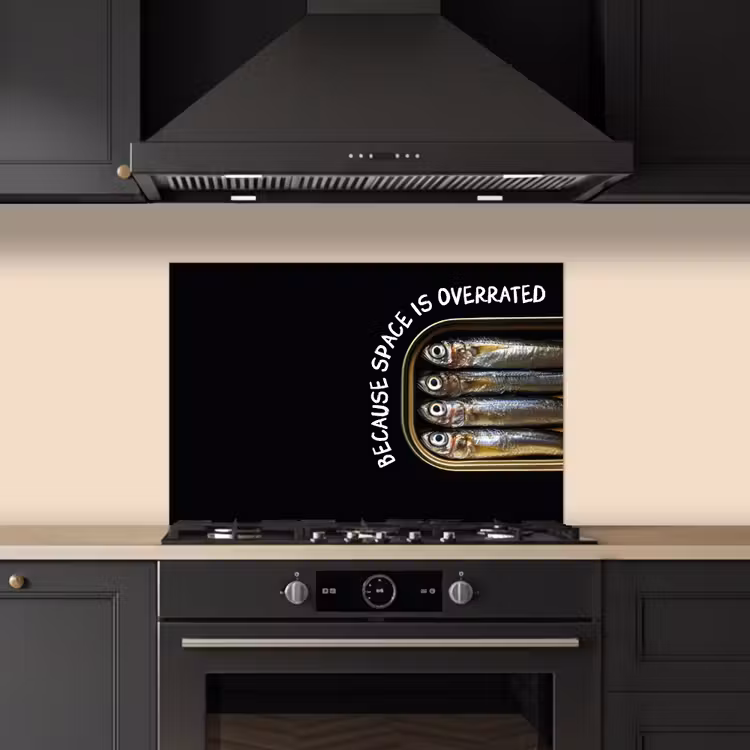 Sardines - Tekst - Vis - Blik keuken achterwand spatscherm klein -sfeer1
