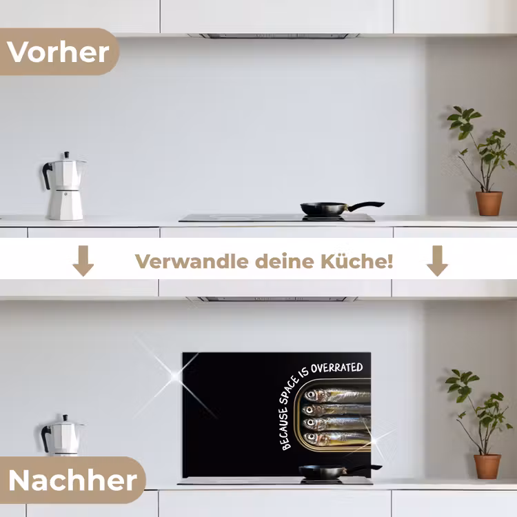 Sardines - Tekst - Vis - Blik keuken achterwand spatscherm klein -voor_na_DE
