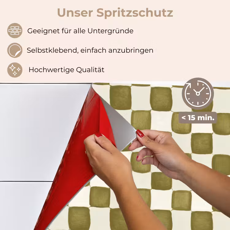 Schaak - Patroon - Groen keuken achterwand spatscherm klein 900 -spatscherm_DE