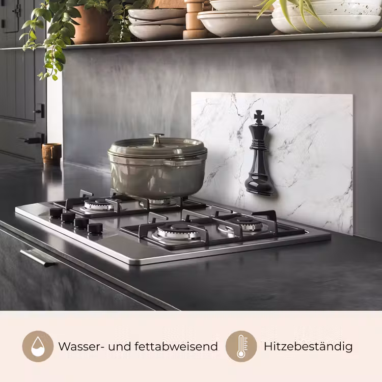 Schaakstuk - Koning - Zwart - Marmer keuken achterwand spatscherm klein -usp_DE