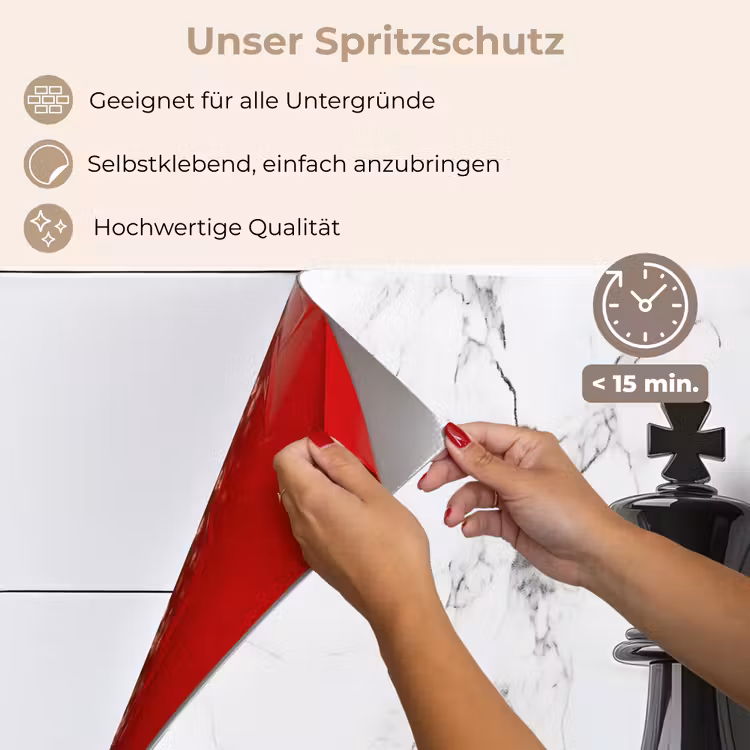Schaakstuk - Koning - Zwart - Marmer keuken achterwand spatscherm klein -spatscherm_DE