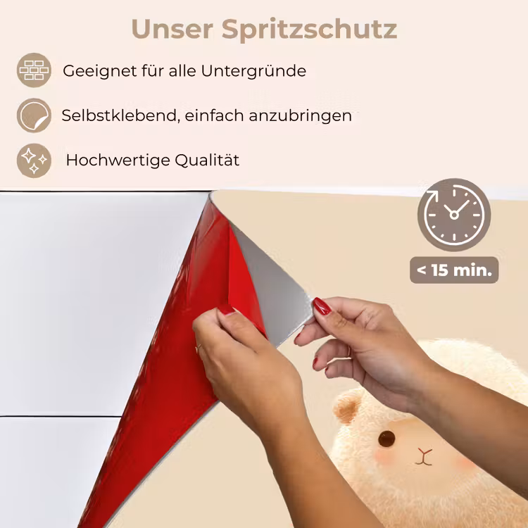 Schaap - Beige - Bloemen keuken achterwand spatscherm klein -spatscherm_DE