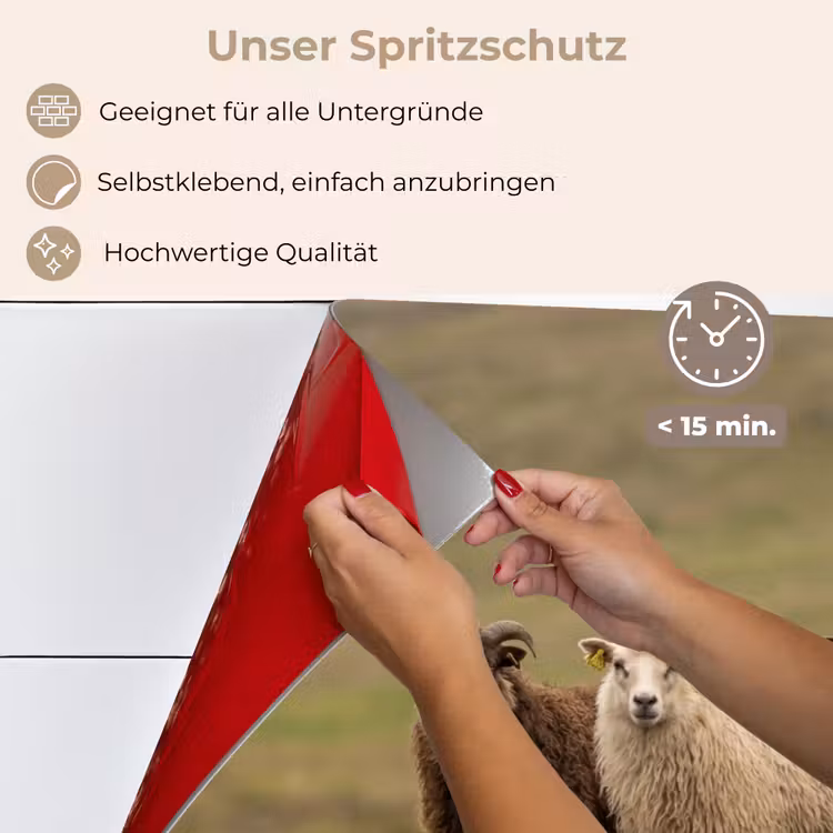 Schapen - Bruin - Wit - Grindpad keuken achterwand spatscherm klein -spatscherm_DE