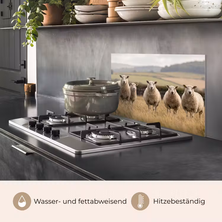 Schapen - Weidenlandschap - Heuvels keuken achterwand spatscherm klein -usp_DE
