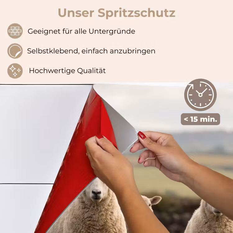 Schapen - Weidenlandschap - Heuvels keuken achterwand spatscherm klein -spatscherm_DE