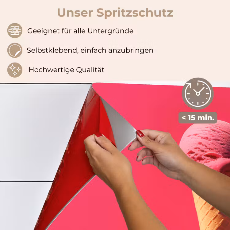 Schepijs - Roze - Hoorntje keuken achterwand spatscherm klein -spatscherm_DE
