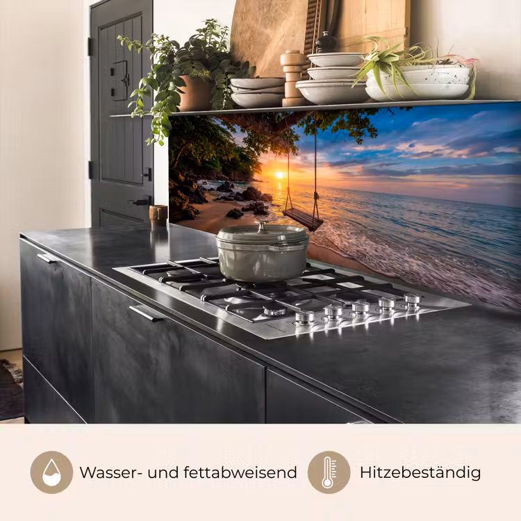 Schommel - Strand - Zonsondergang - Natuur - Oranje keuken achterwand 2 middel -usp_DE