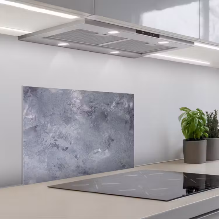 Leisteen - Beton - Retro - Structuren - Grijs - Rustiek keuken achterwand spatscherm klein -3d_schuin