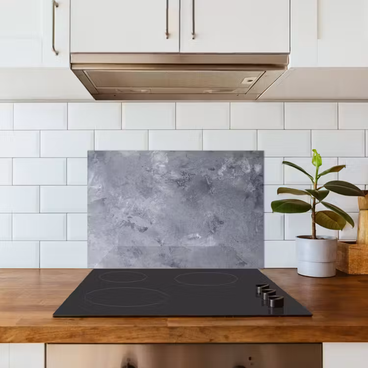 Leisteen - Beton - Retro - Structuren - Grijs - Rustiek keuken achterwand spatscherm klein -sfeer2