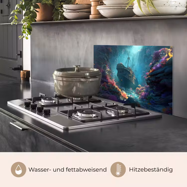 Schip - Hout - Koraalriffen - Zonlicht keuken achterwand spatscherm klein -usp_DE